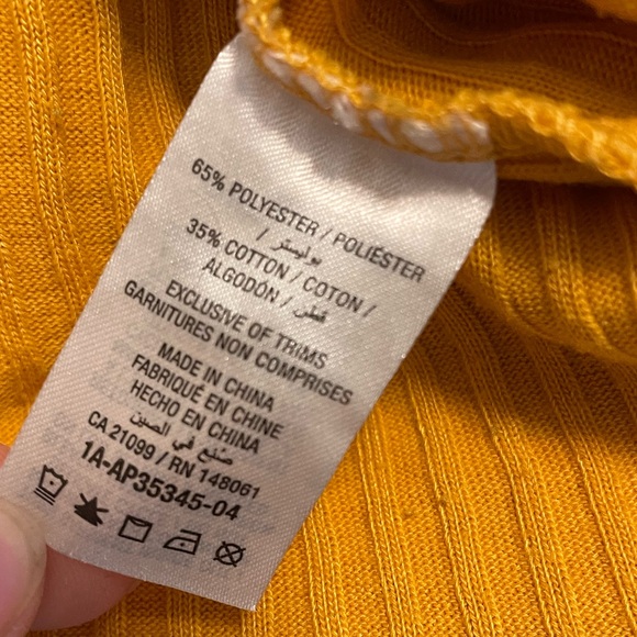 Ardene Mustard Yellow Button Up Spaghetti Strap Summer Dress Size Large - Picture 7 of 7